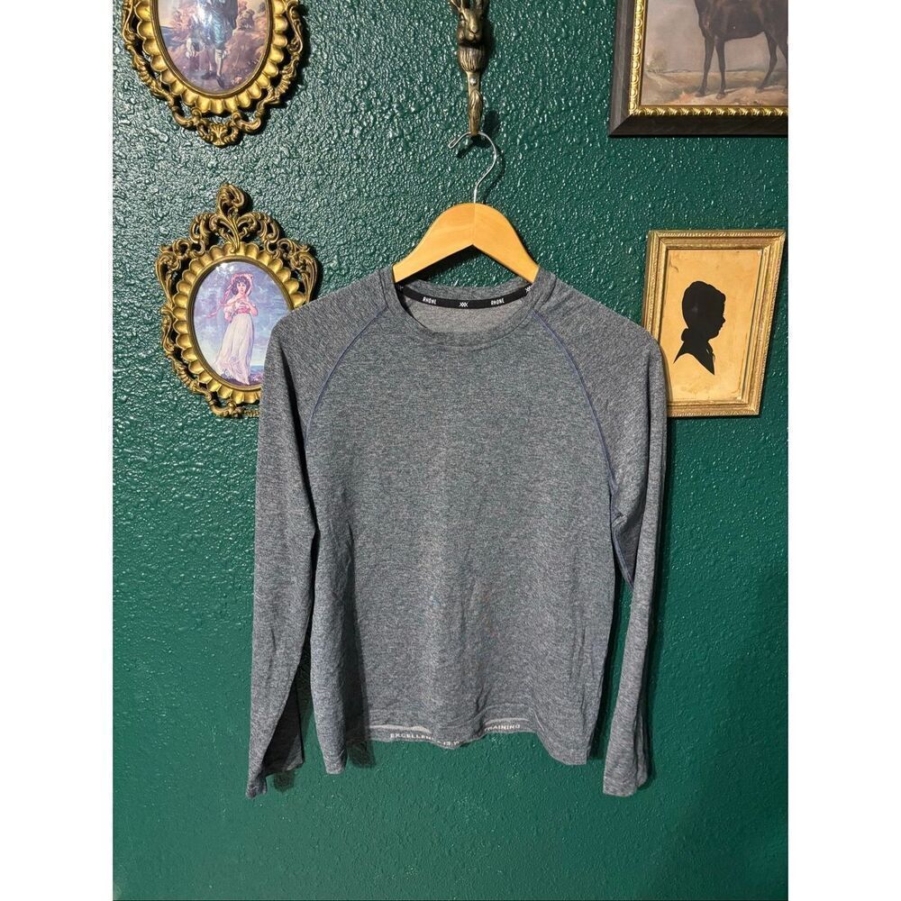 Rhône Mens Performance long Sleeve Sz Small Blue Heathered Style
